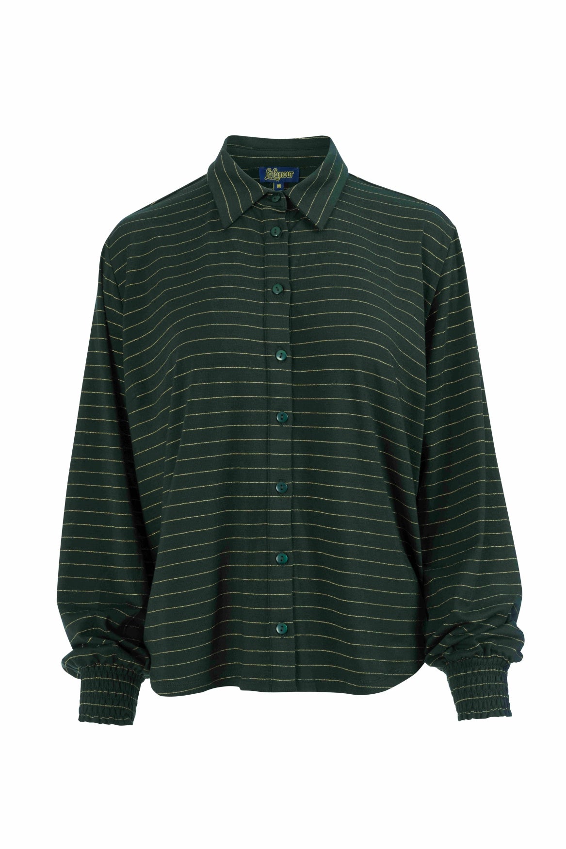 Amy Blouse | Stripes Green-Lurex Gold