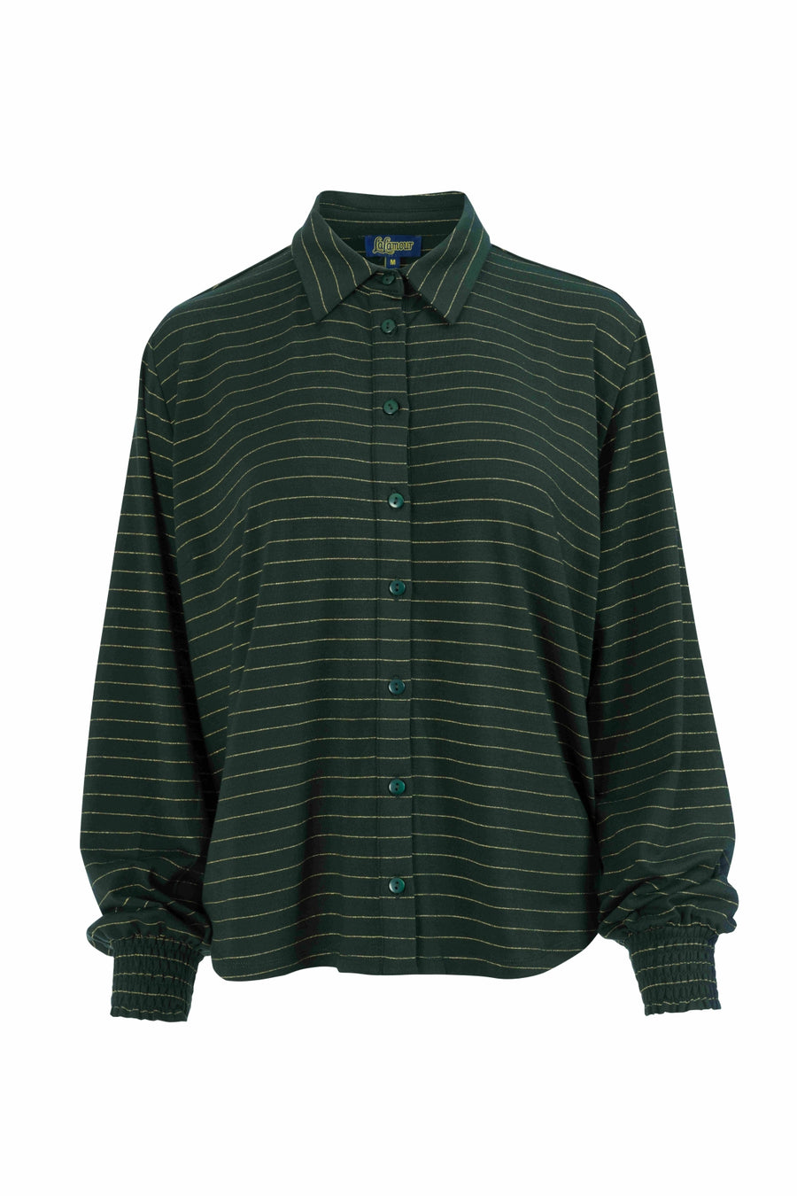 Amy Blouse | Stripes Green-Lurex Gold