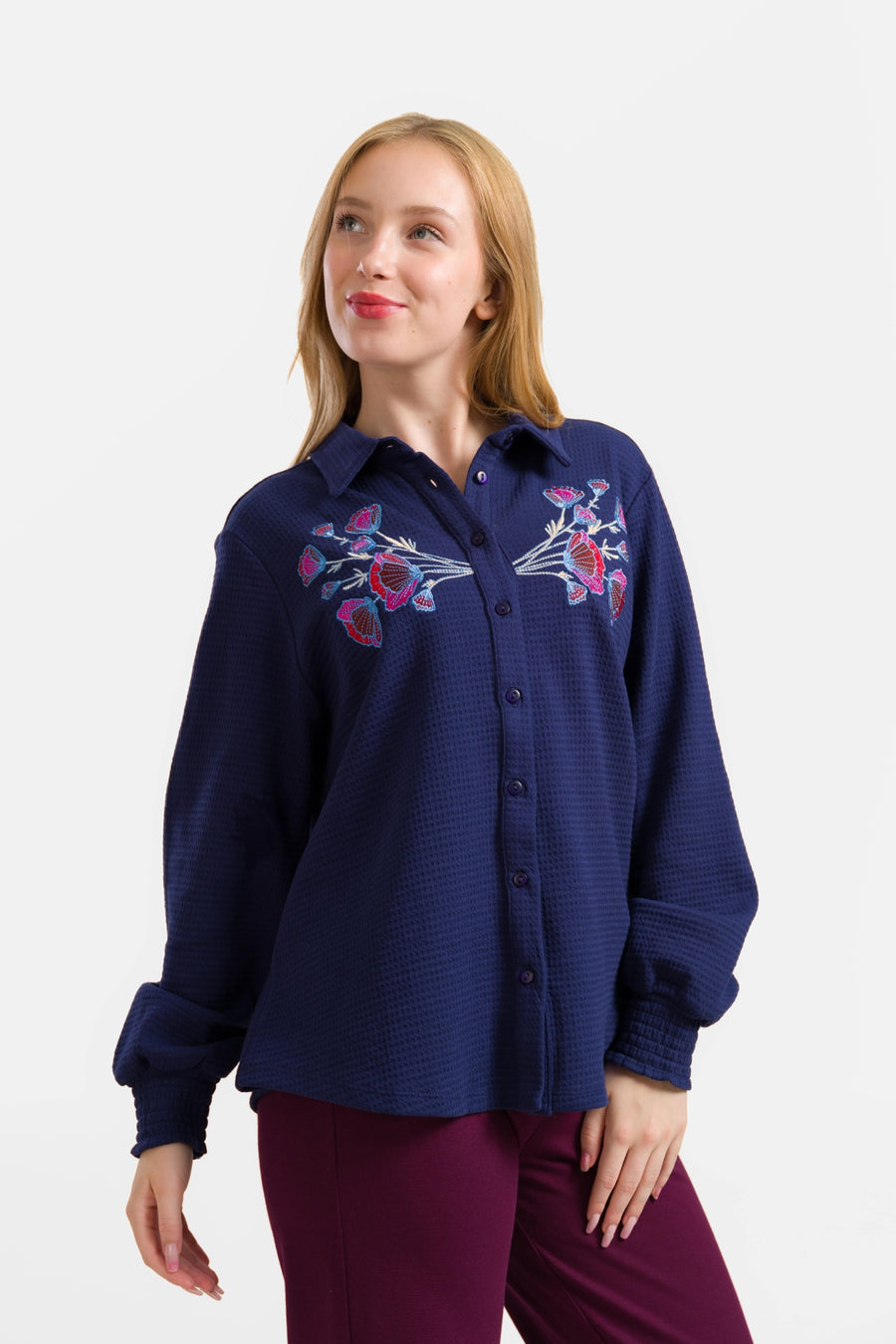 Amy Blouse | Waffle Blue