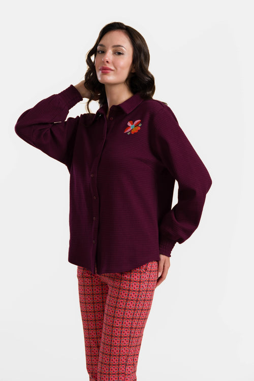 Amy Blouse | Waffle Bordeaux