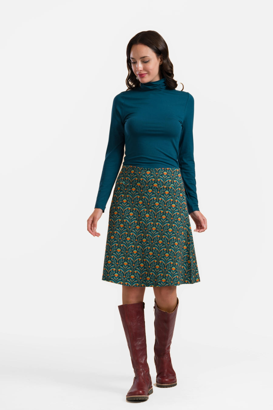 Esmee Skirt | Barock Flower Green