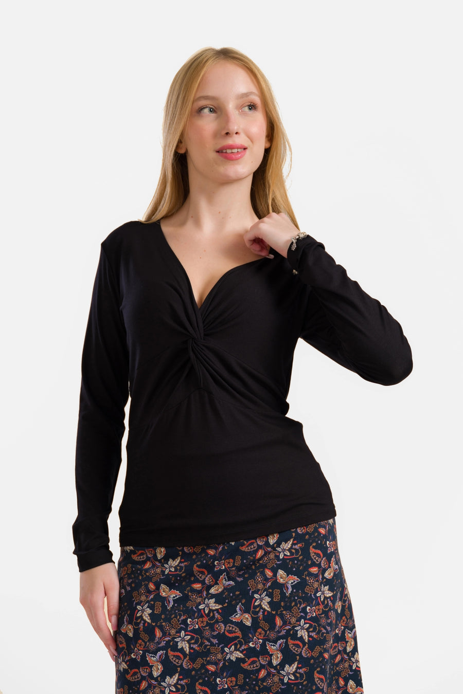 Angela Top | Ecovero Plain Black