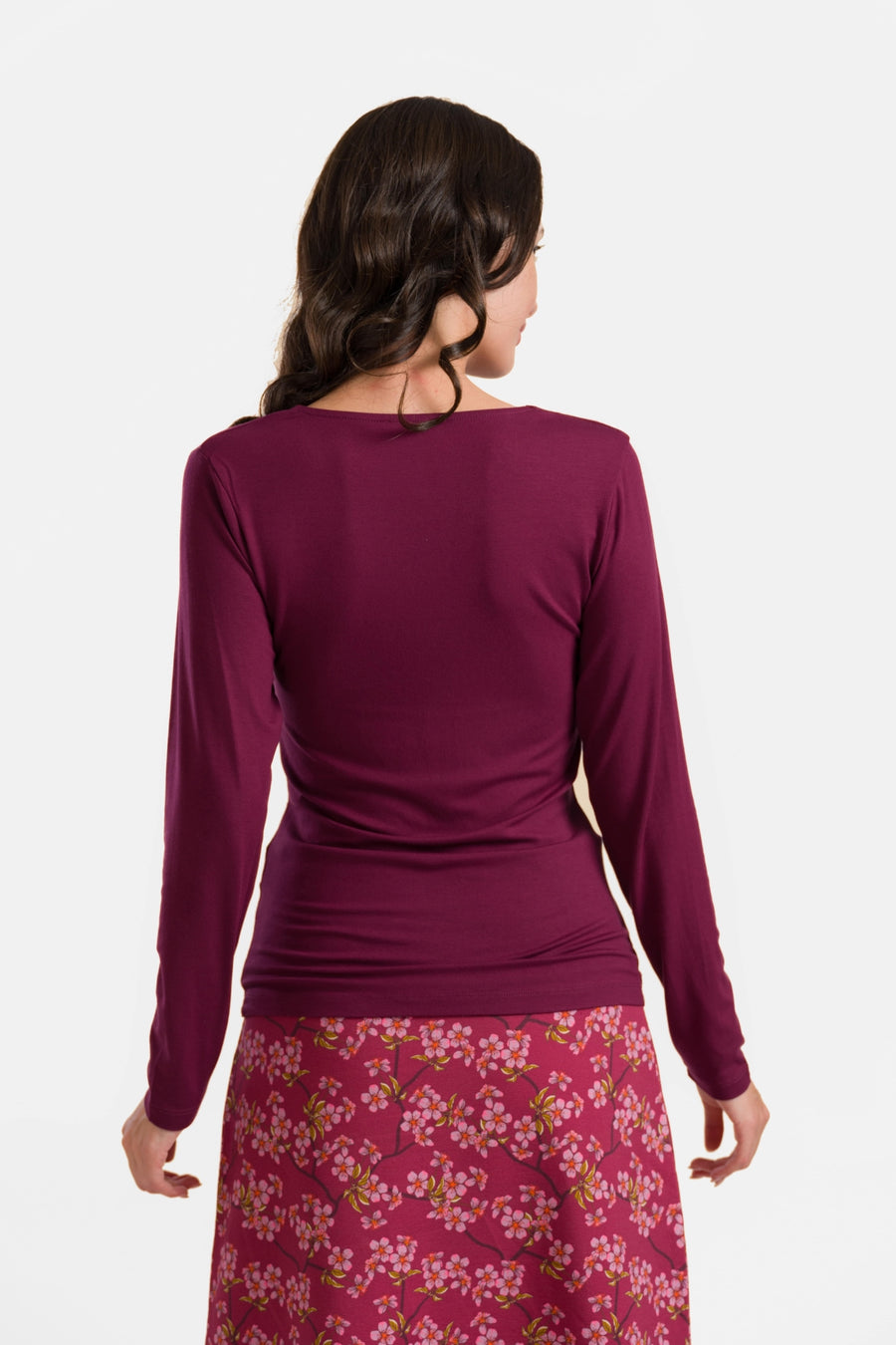 Angela Top | Ecovero Plain Bordeaux