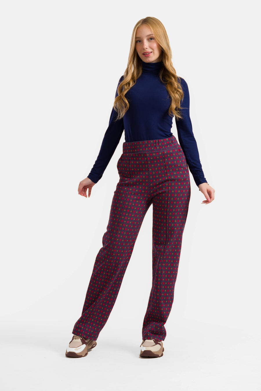 Hailey Trousers | Jacquard Hearts