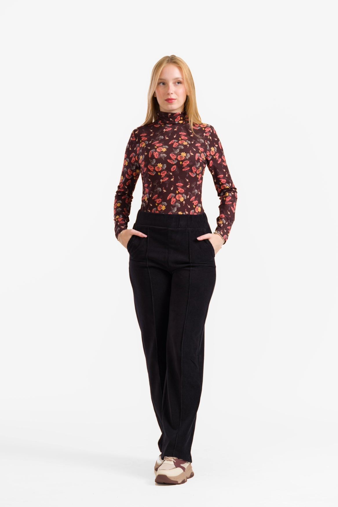 Hailey Trousers | Rib Velour Black