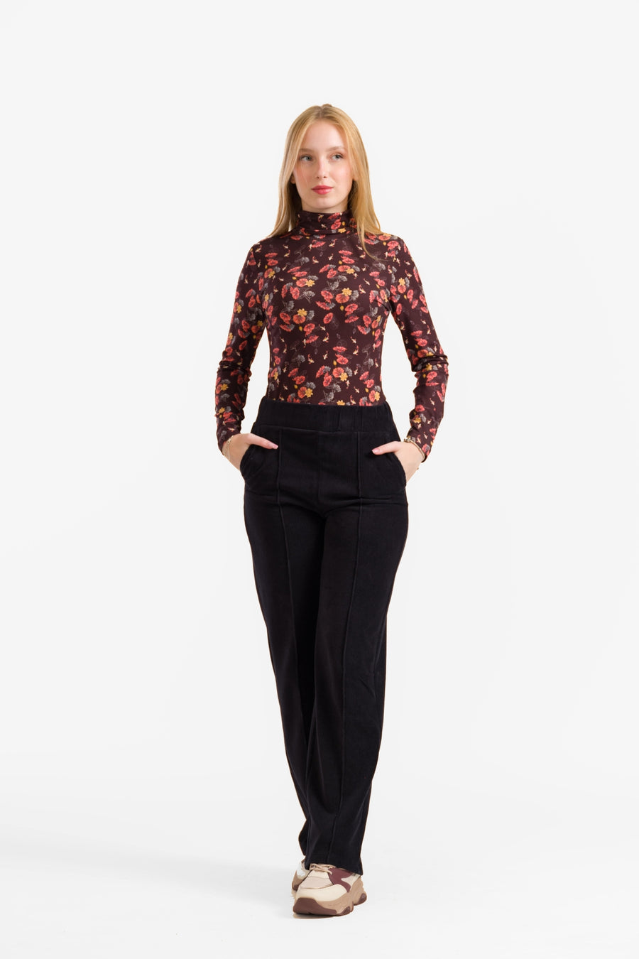 Hailey Trousers | Rib Velour Black