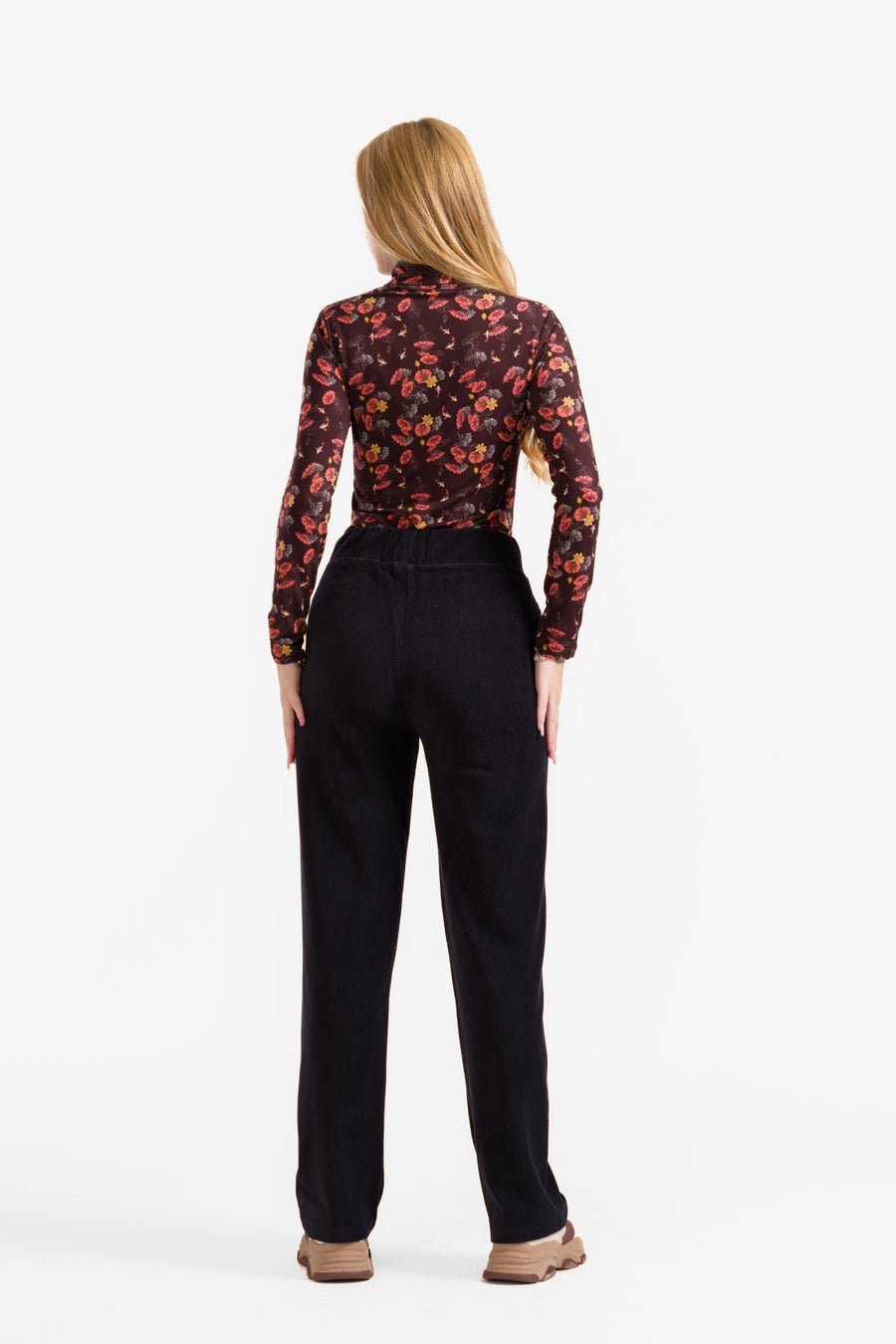 Hailey Trousers | Rib Velour Black