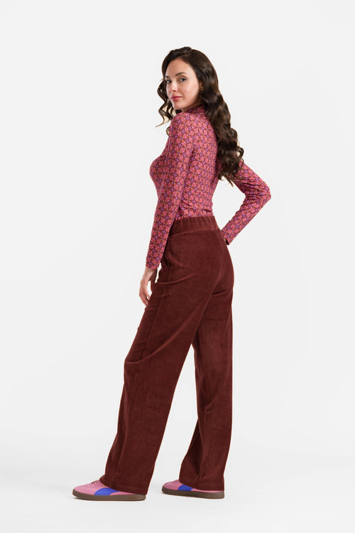 Hailey Trousers | Rib Velour Chocolate
