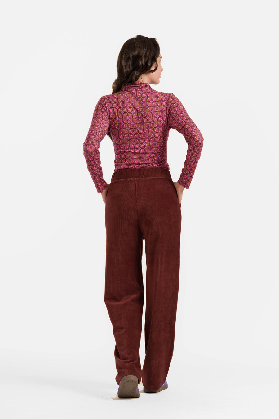 Hailey Trousers | Rib Velour Chocolate