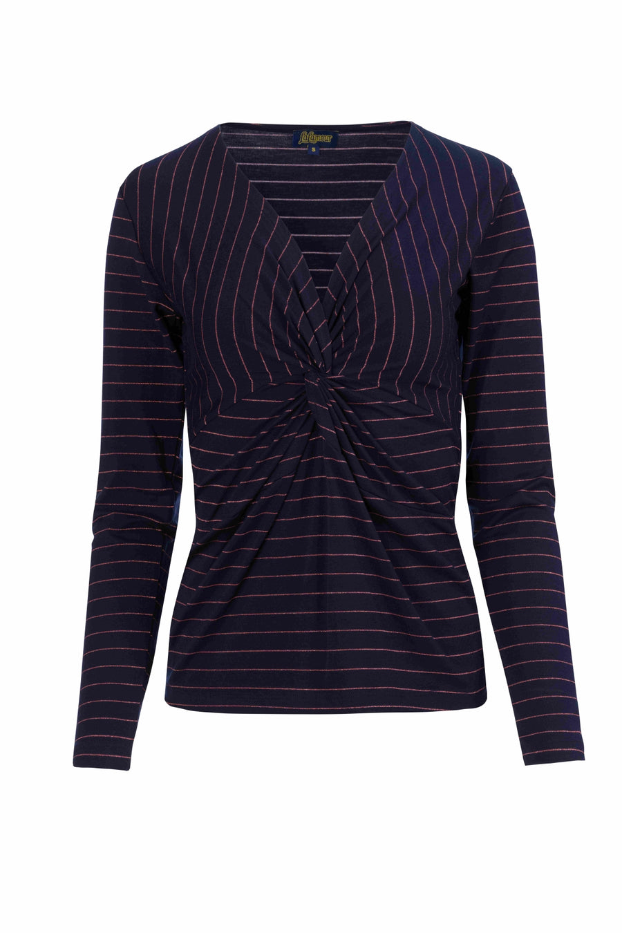 Angela Top | Stripes Blue-Lurex Rose Gold