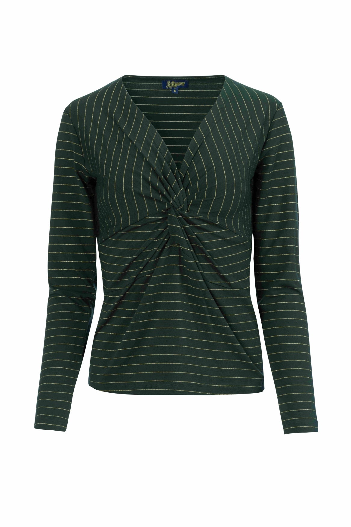 Angela Top | Stripes Green-Lurex Gold