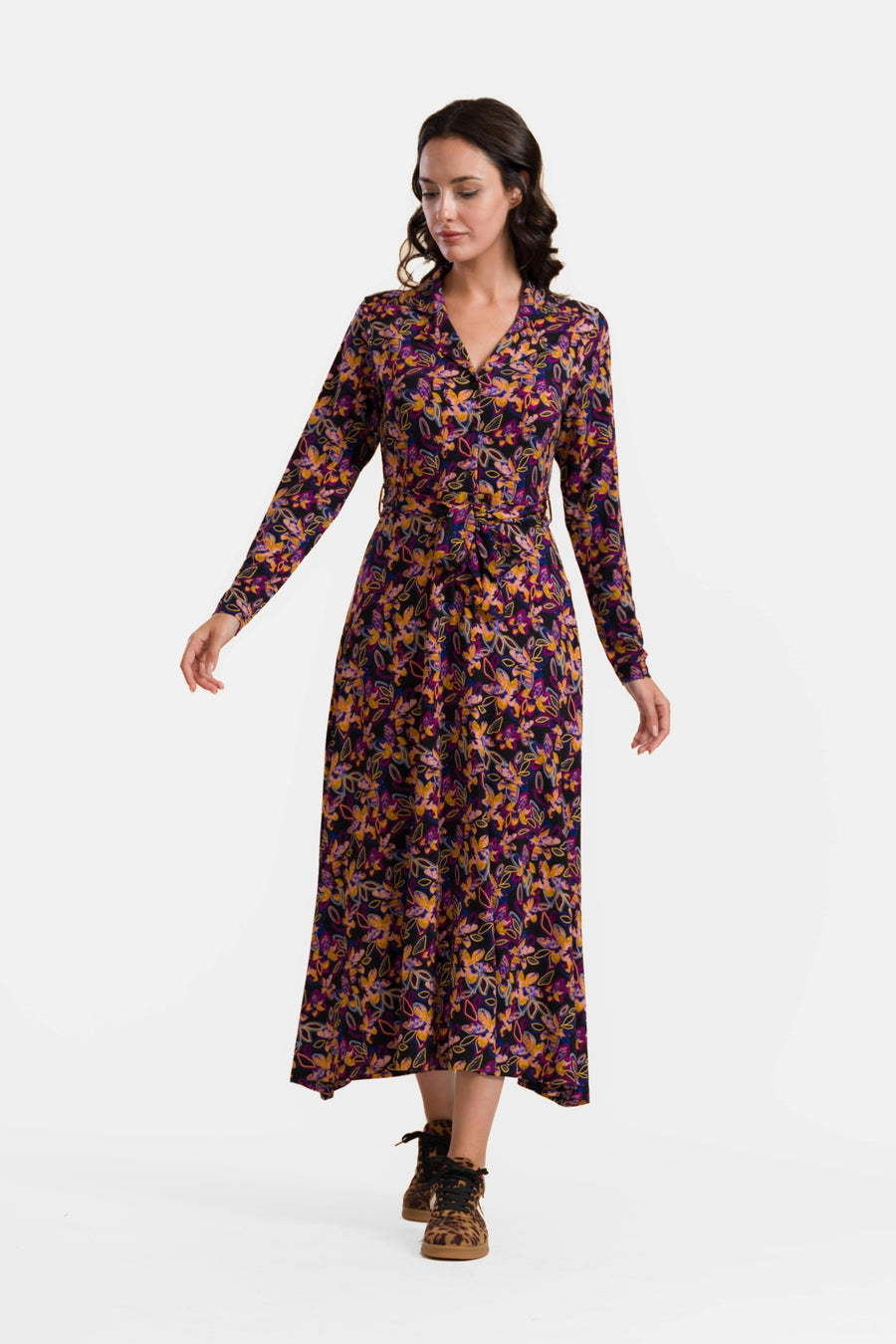 Helena Dress | Bright Autumn Flowers