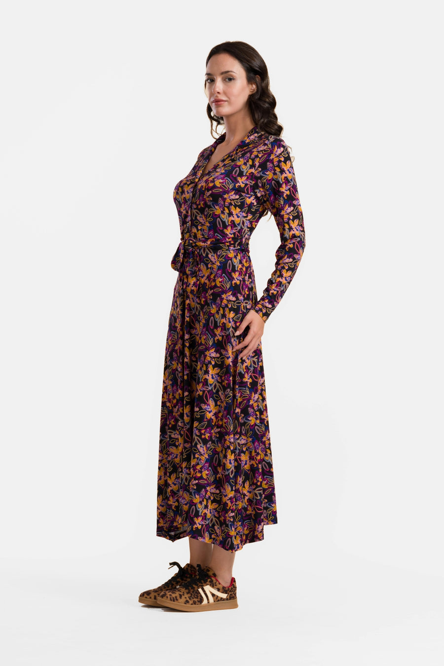 Helena Dress | Bright Autumn Flowers