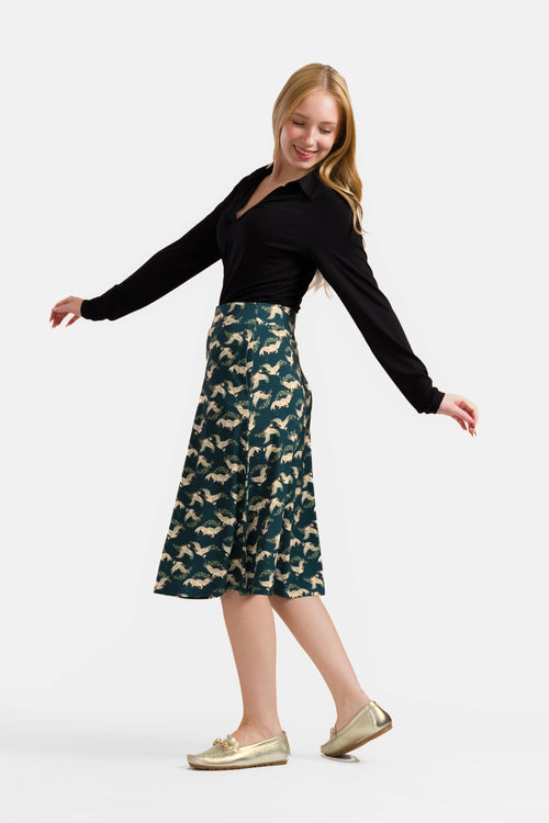Holly Skirt | Crane Dance Petrol