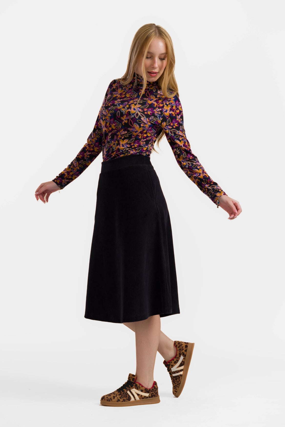 Holly Skirt | Rib Velour Black