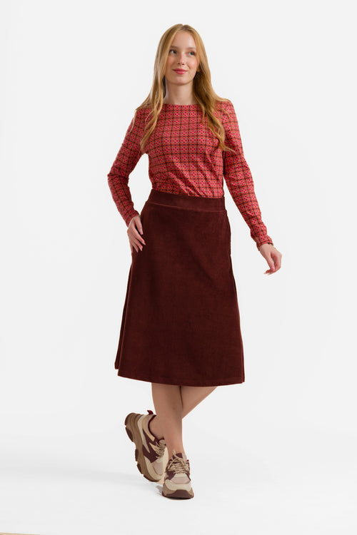 Holly Skirt | Rib Velour Chocolate