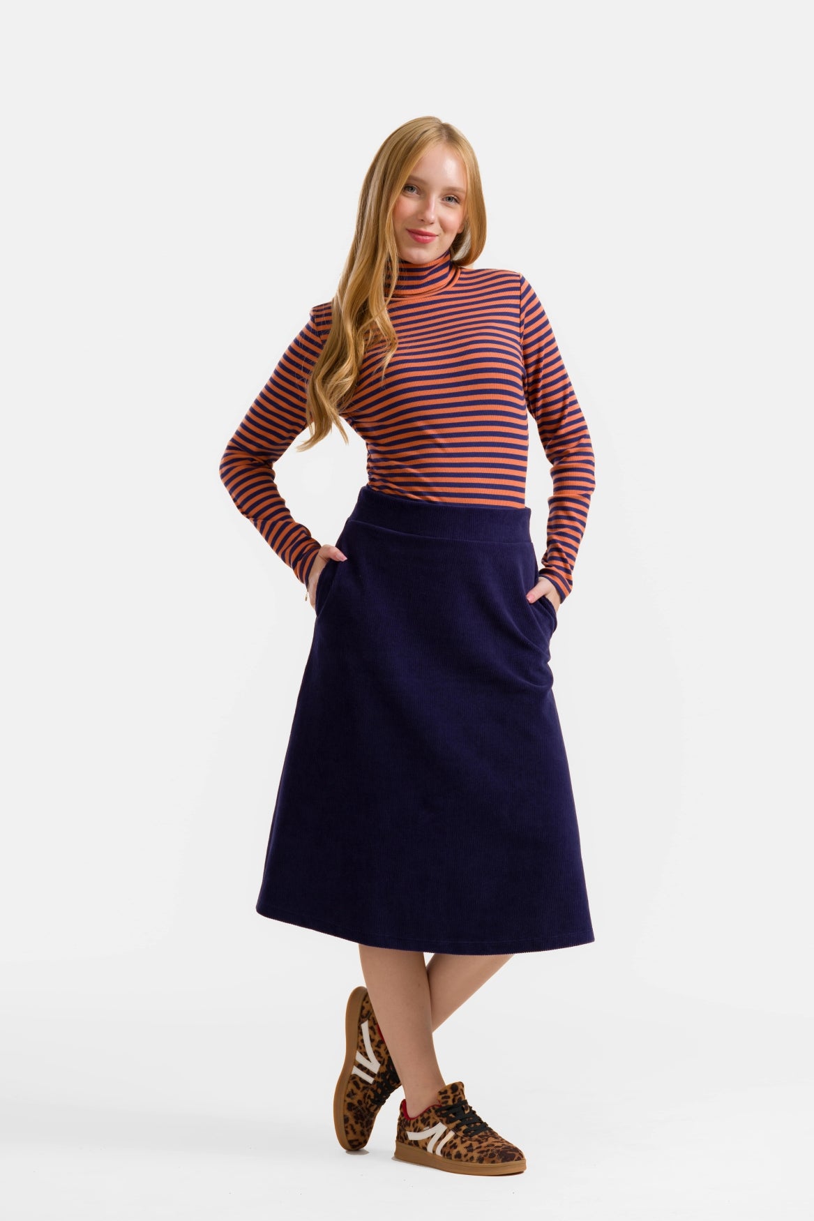 Holly Skirt | Rib Velour Navy – Lalamour