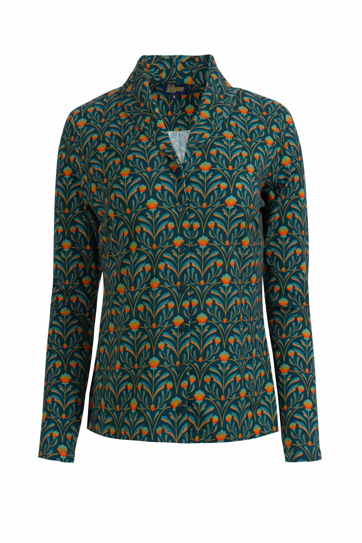 Iris Blouse Long Sleeve | Barock Flower Green