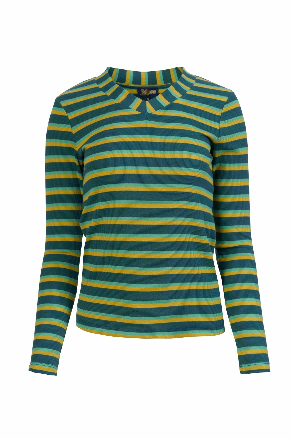 Kelly Top Ls | Deep Teal Stripes