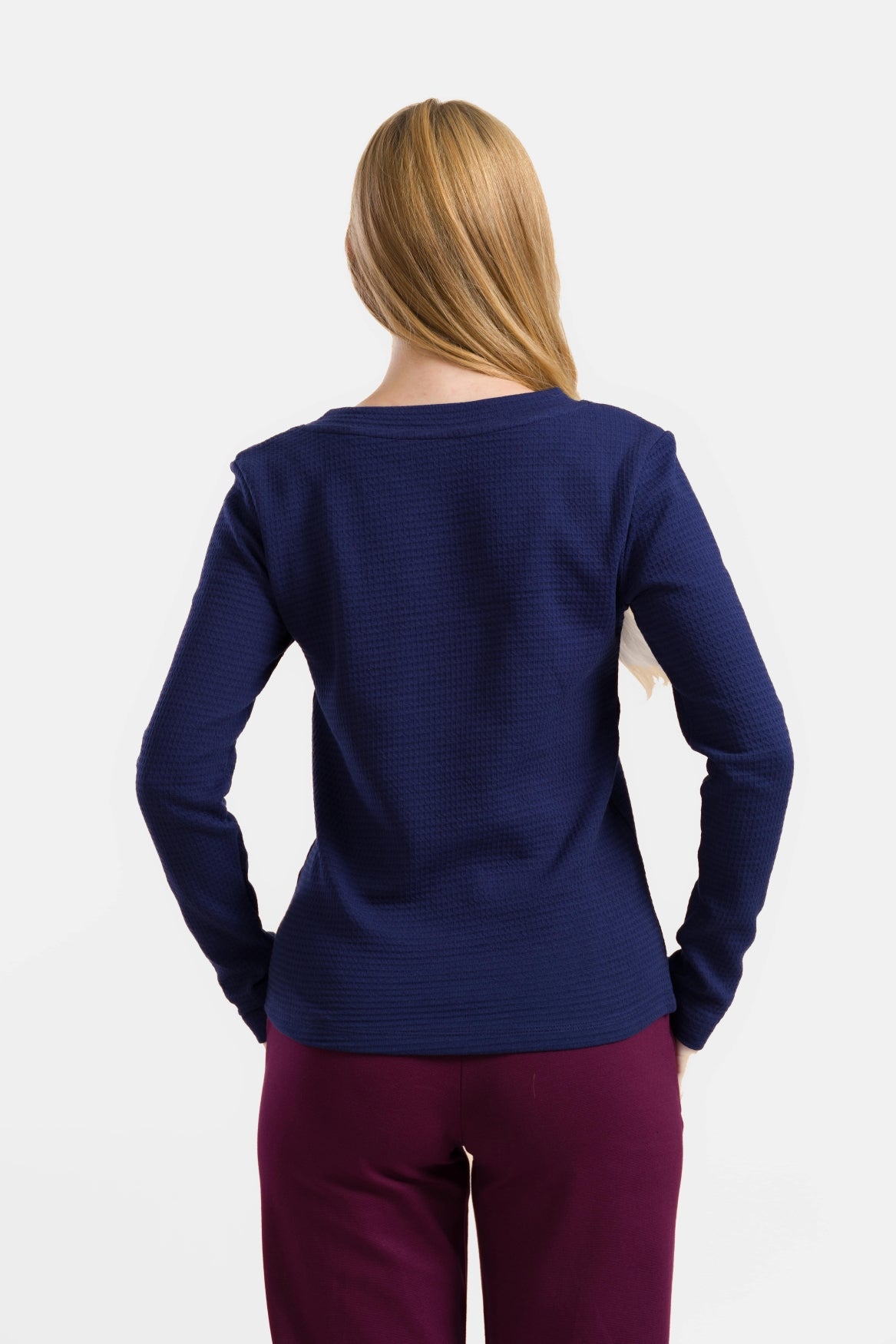 Kelly Top Ls | Waffle Blue