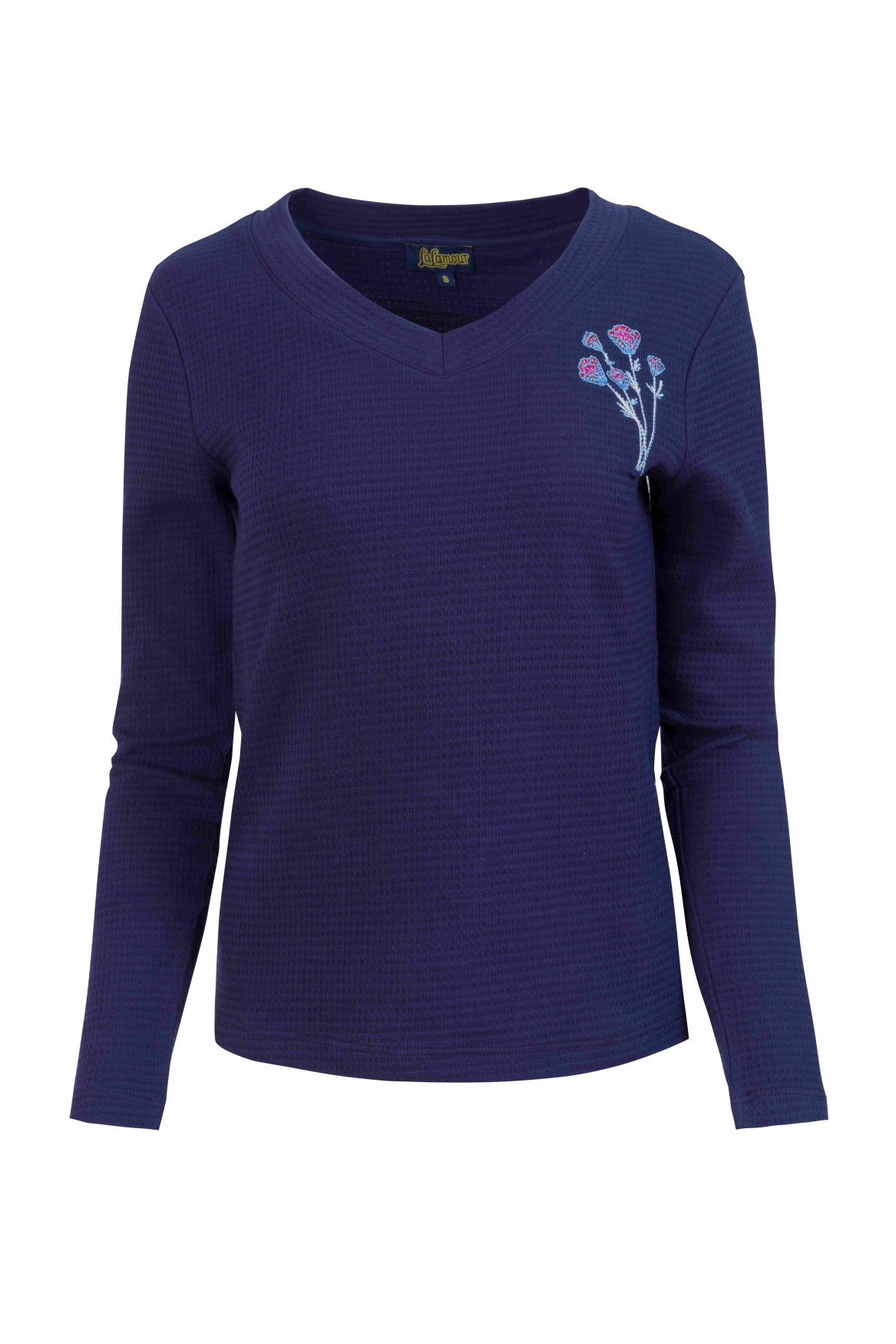 Kelly Top Ls | Waffle Blue