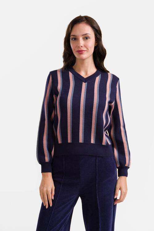 Knitwear Sweater | Blue Stripes