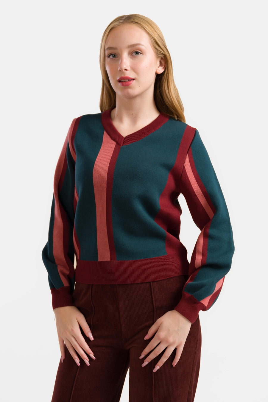 Knitwear Sweater | Bordeaux Stripes