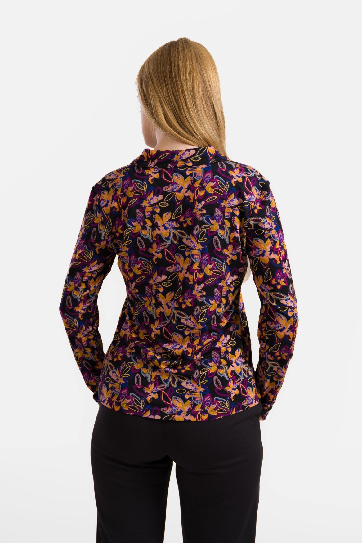 Anna Blouse Long Sleeve | Bright Autumn Flowers