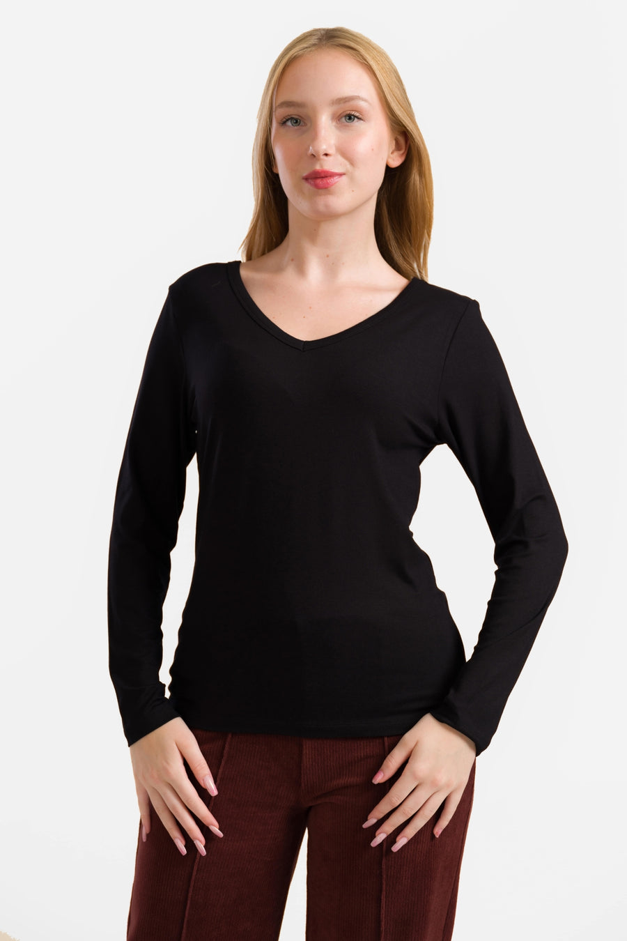 Lynn Top | Ecovero Plain Black