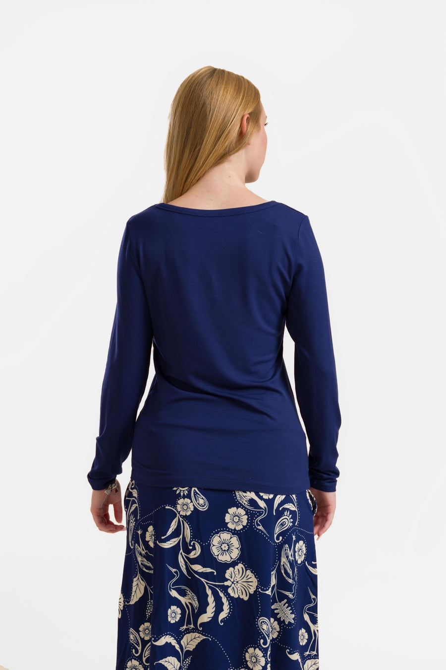 Lynn Top | Ecovero Plain Blue