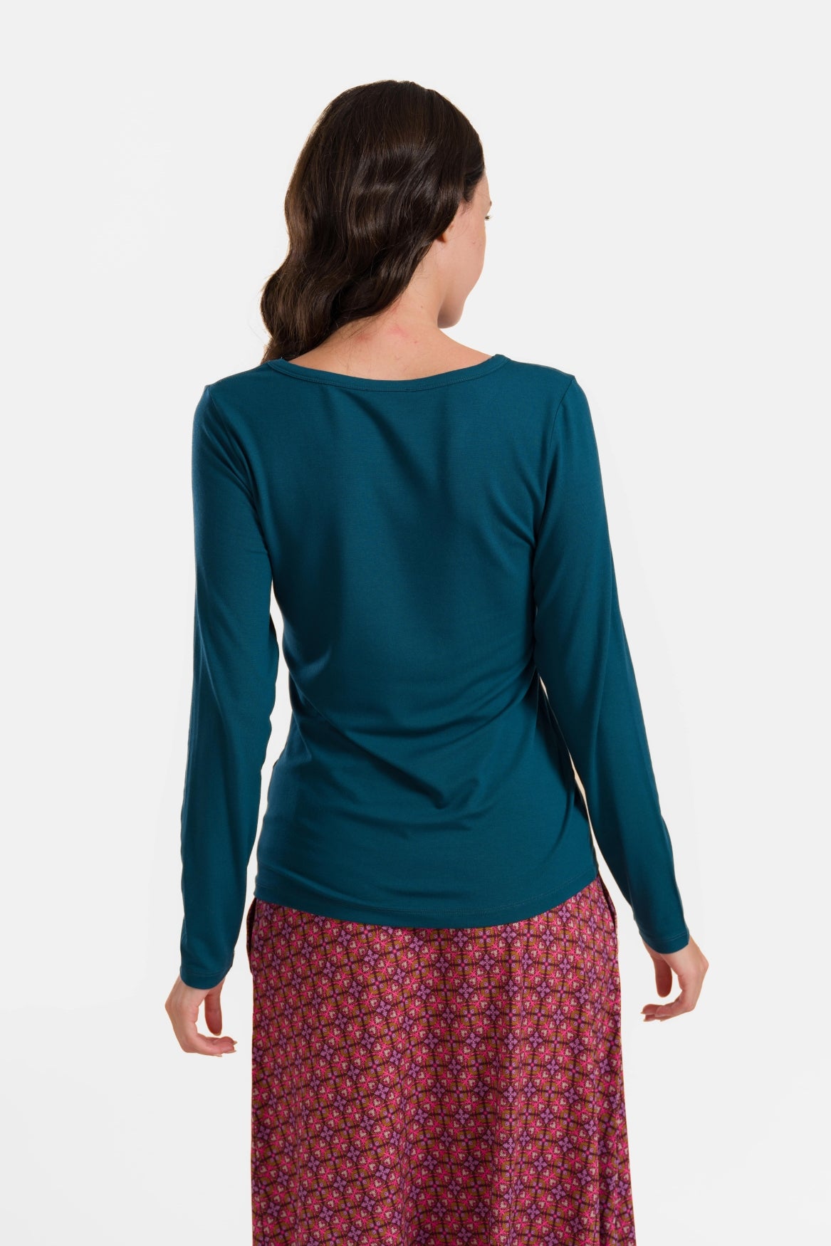 Lynn Top | Ecovero Plain Petrol