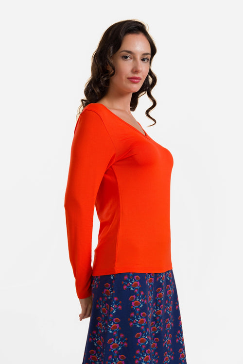 Lynn Top | Ecovero Plain Red