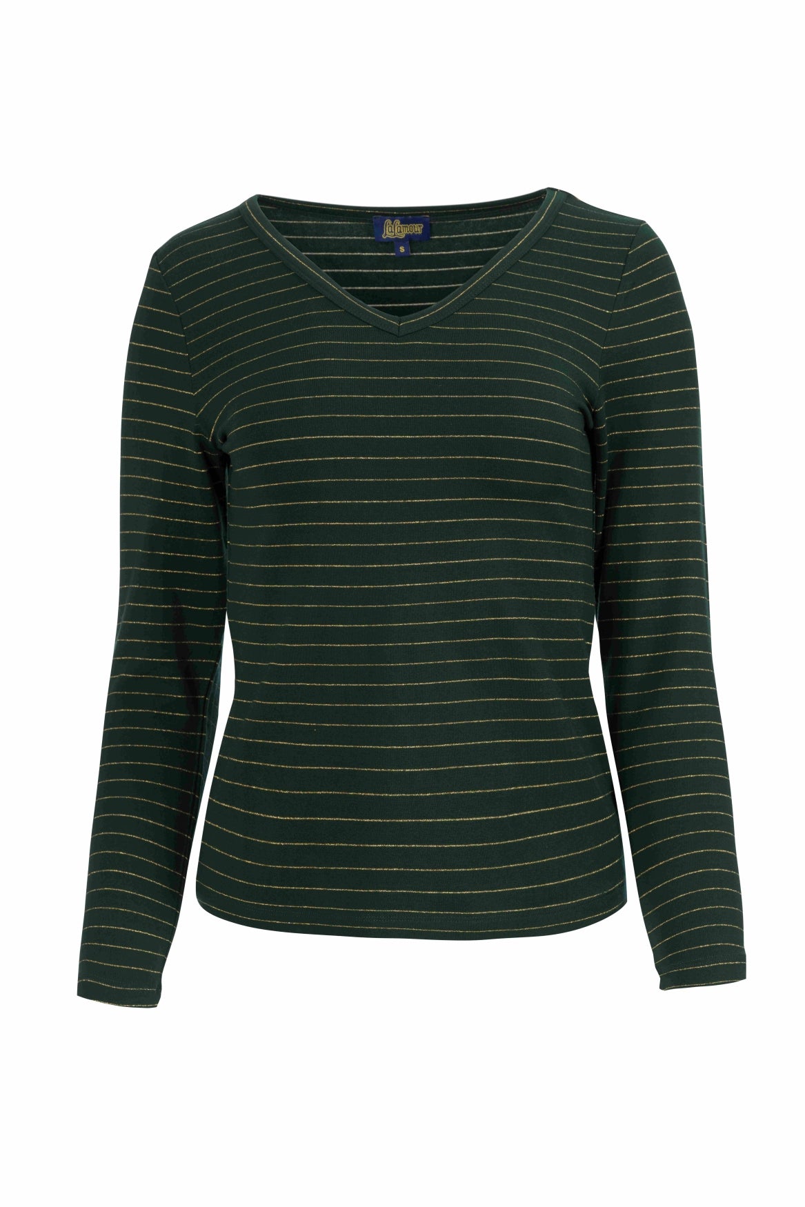 Lynn Top | Stripes Green-Lurex Gold