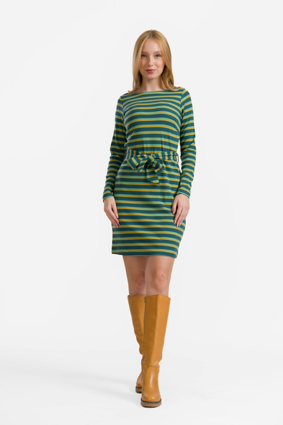 Marlies Dress | Deep Teal Stripes