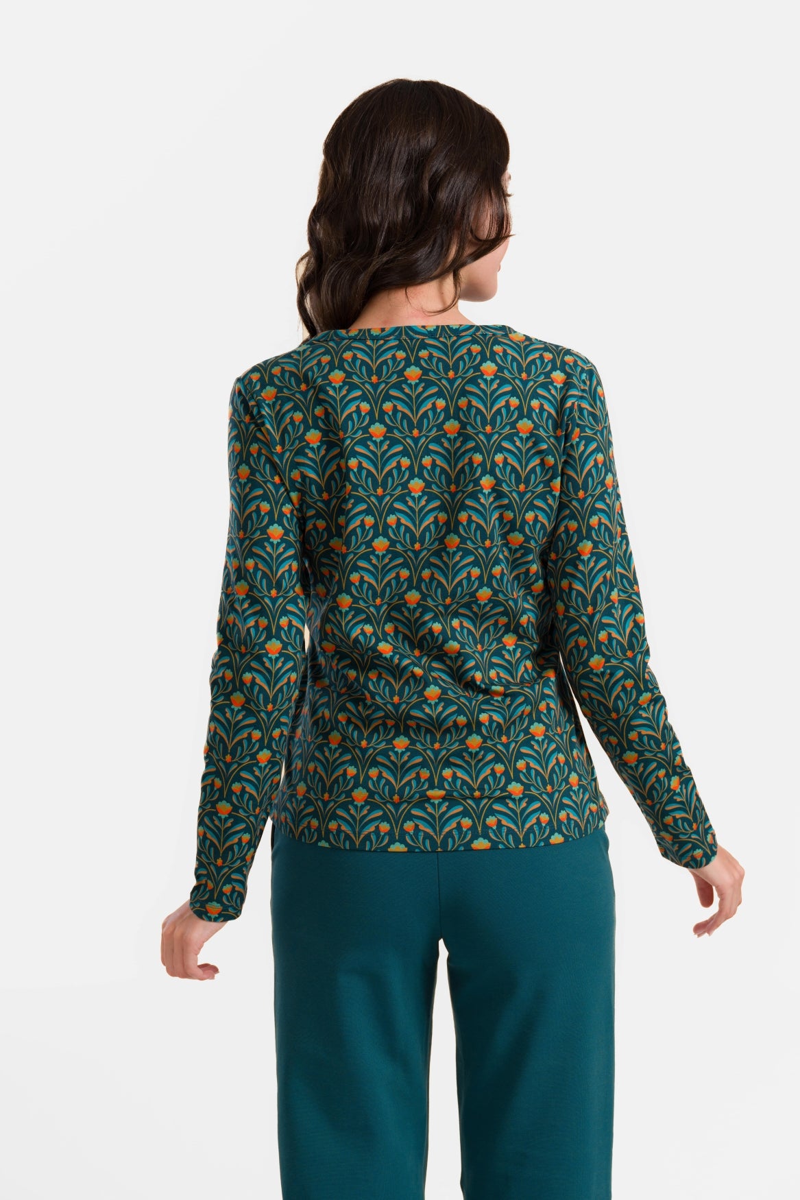Natalie Top | Barock Flower Green