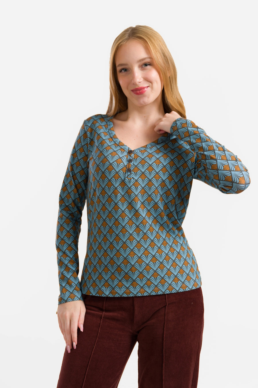 Natalie Top | Jungle Green Flower