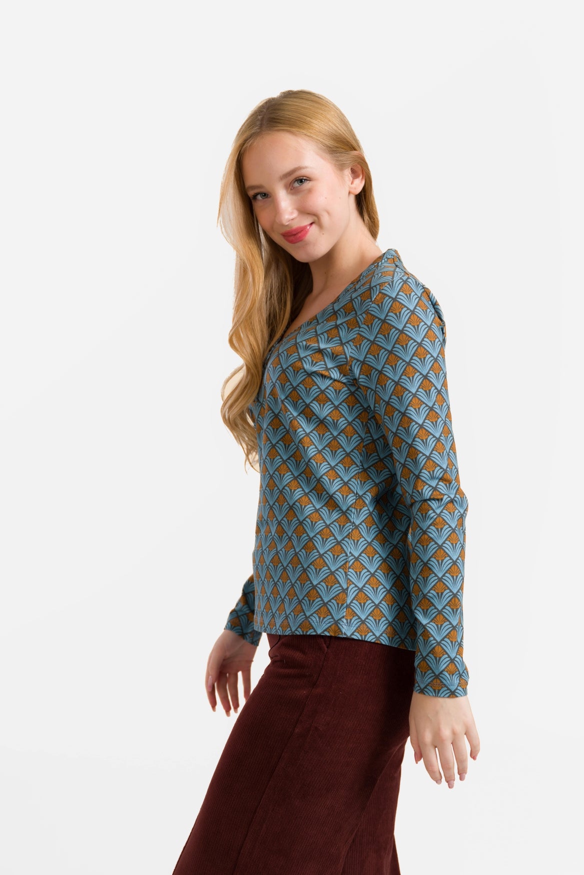 Natalie Top | Jungle Green Flower