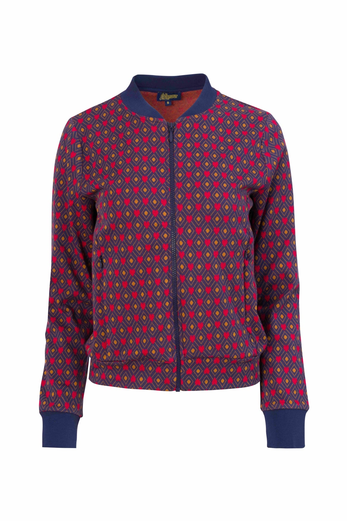Nora Bomber Jacket | Jacquard Hearts