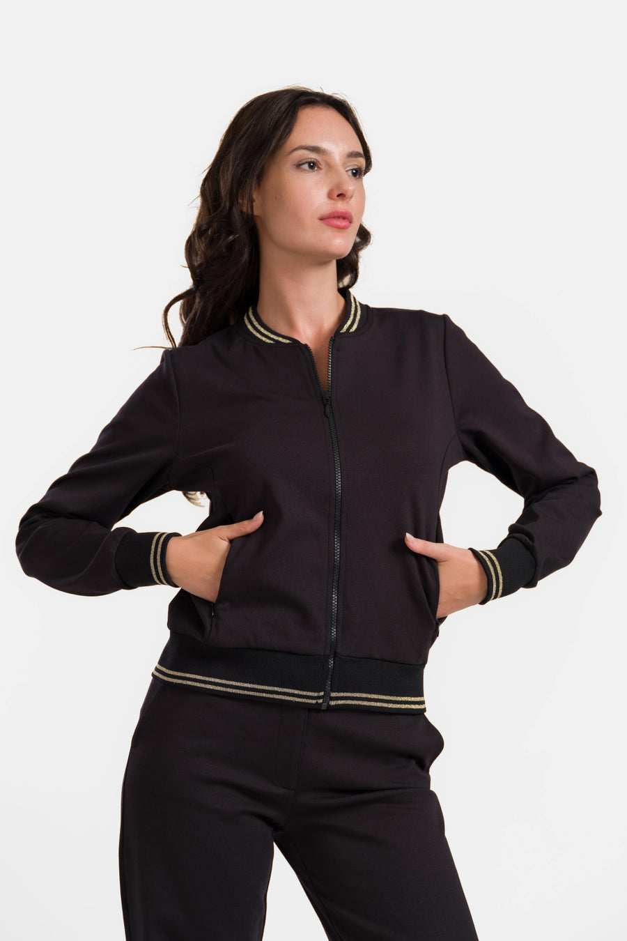 Nora Bomber Jacket | Punta Di Roma Black