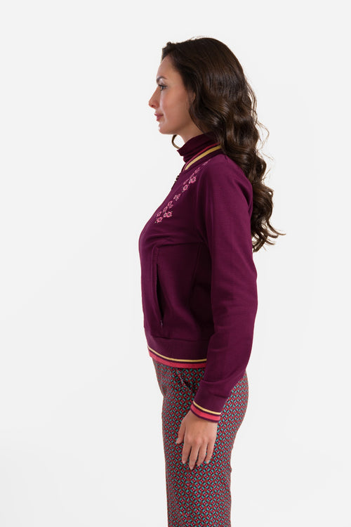 Nora Bomber Jacket | Punta Di Roma Bordeaux