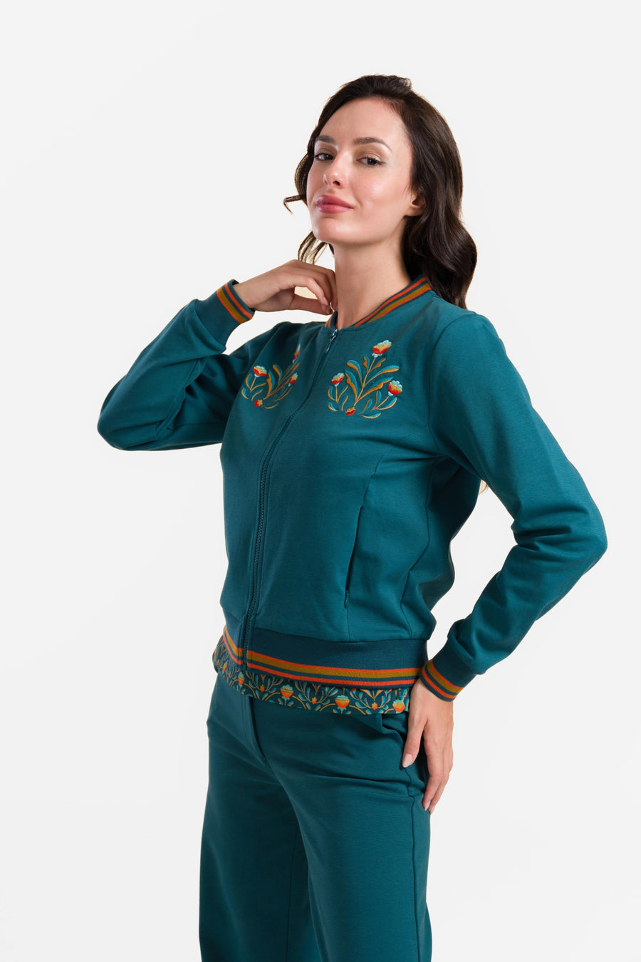 Nora Bomber Jacket | Punta Di Roma Petrol