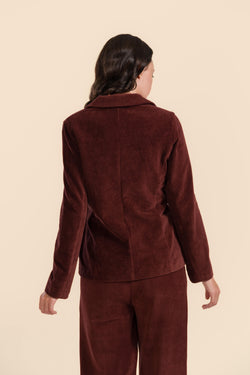 Nova Blazer | Rib Velour Chocolate