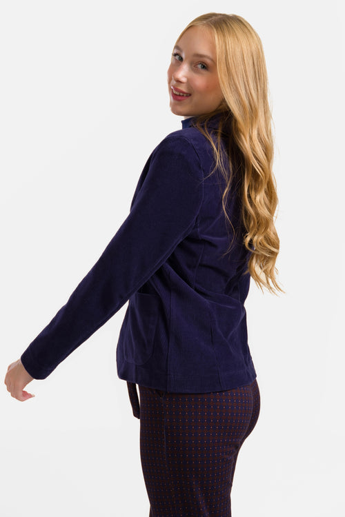 Nova Blazer | Rib Velour Navy