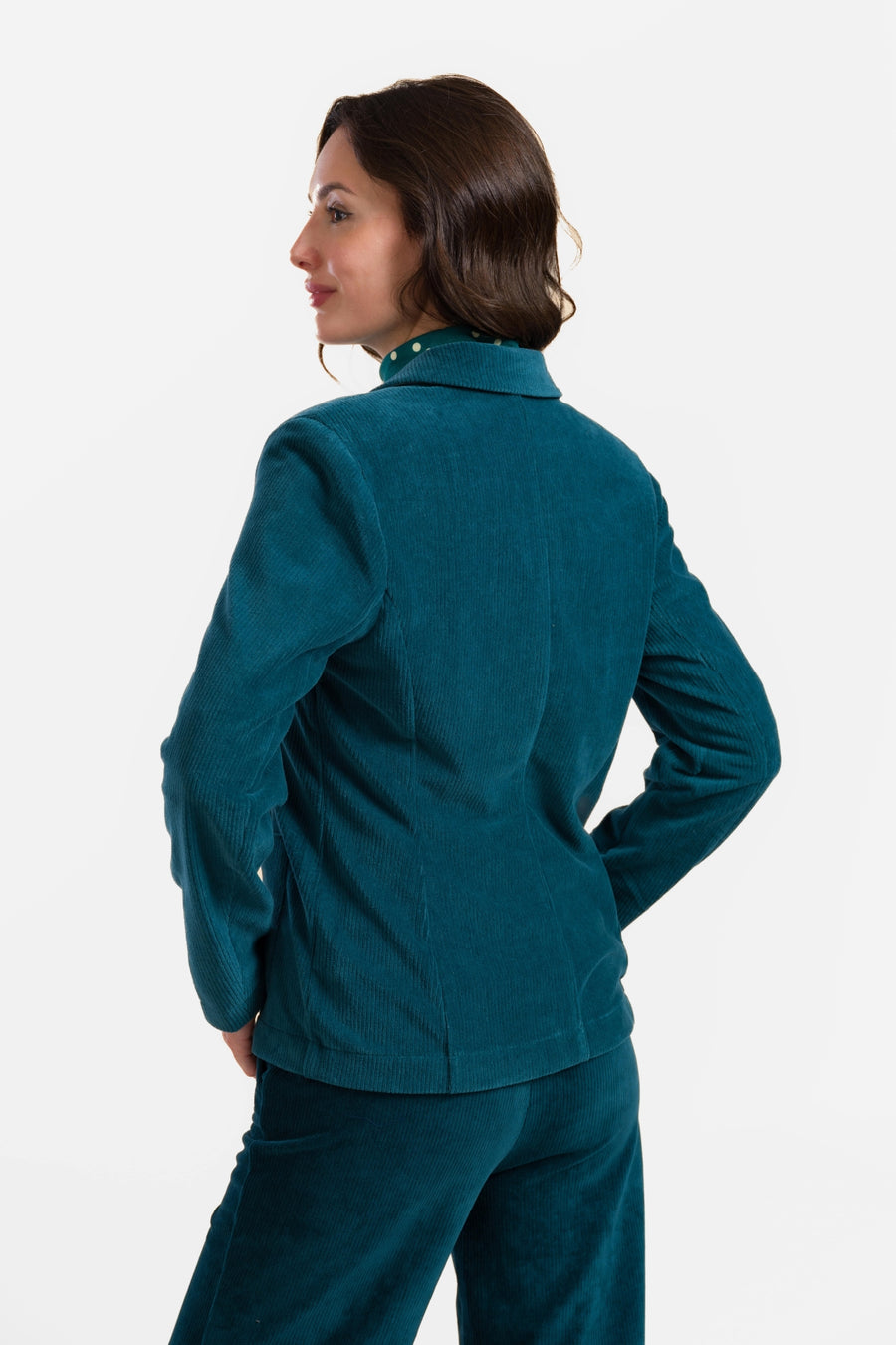 Nova Blazer | Rib Velour Petrol