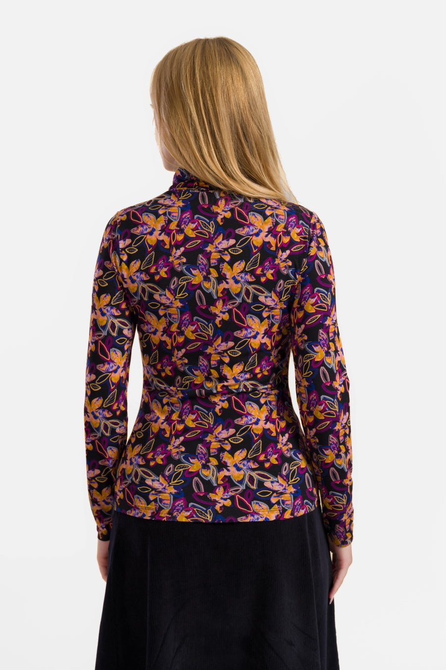 Ruby Top Ls | Bright Autumn Flowers