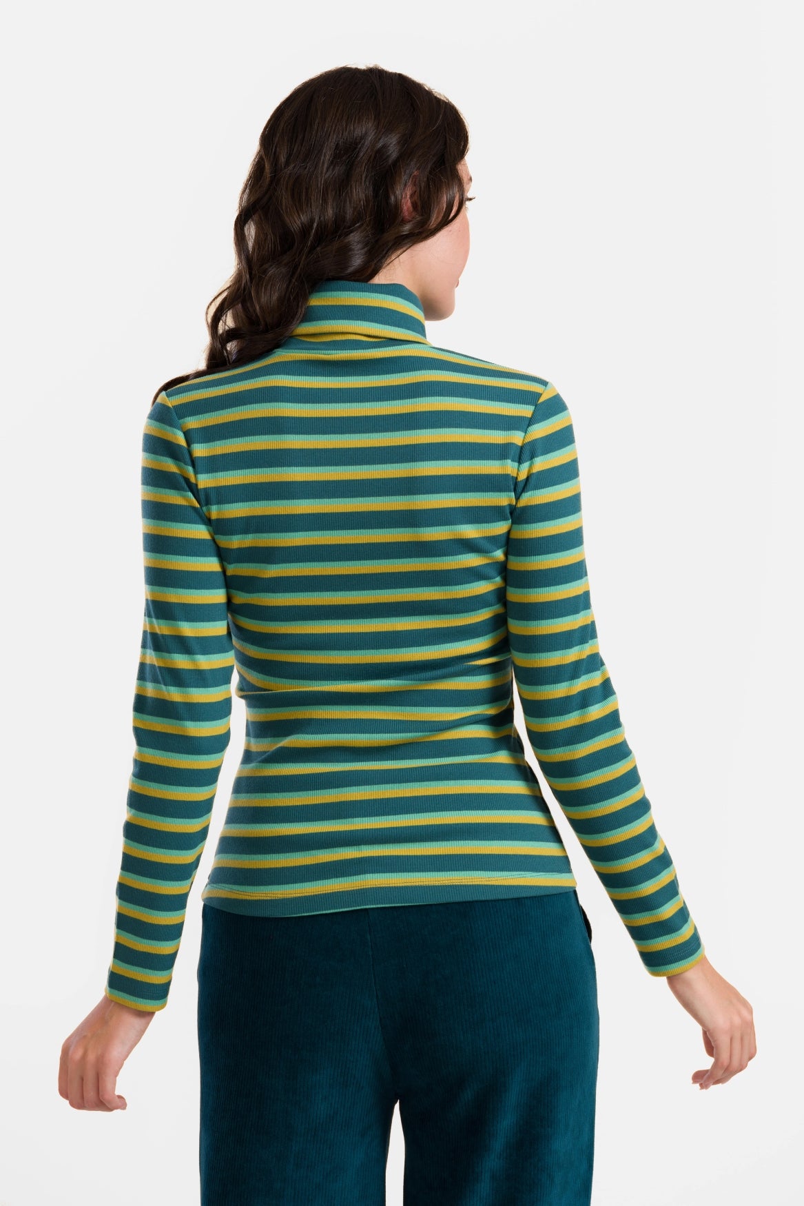 Ruby Top Ls | Deep Teal Stripes