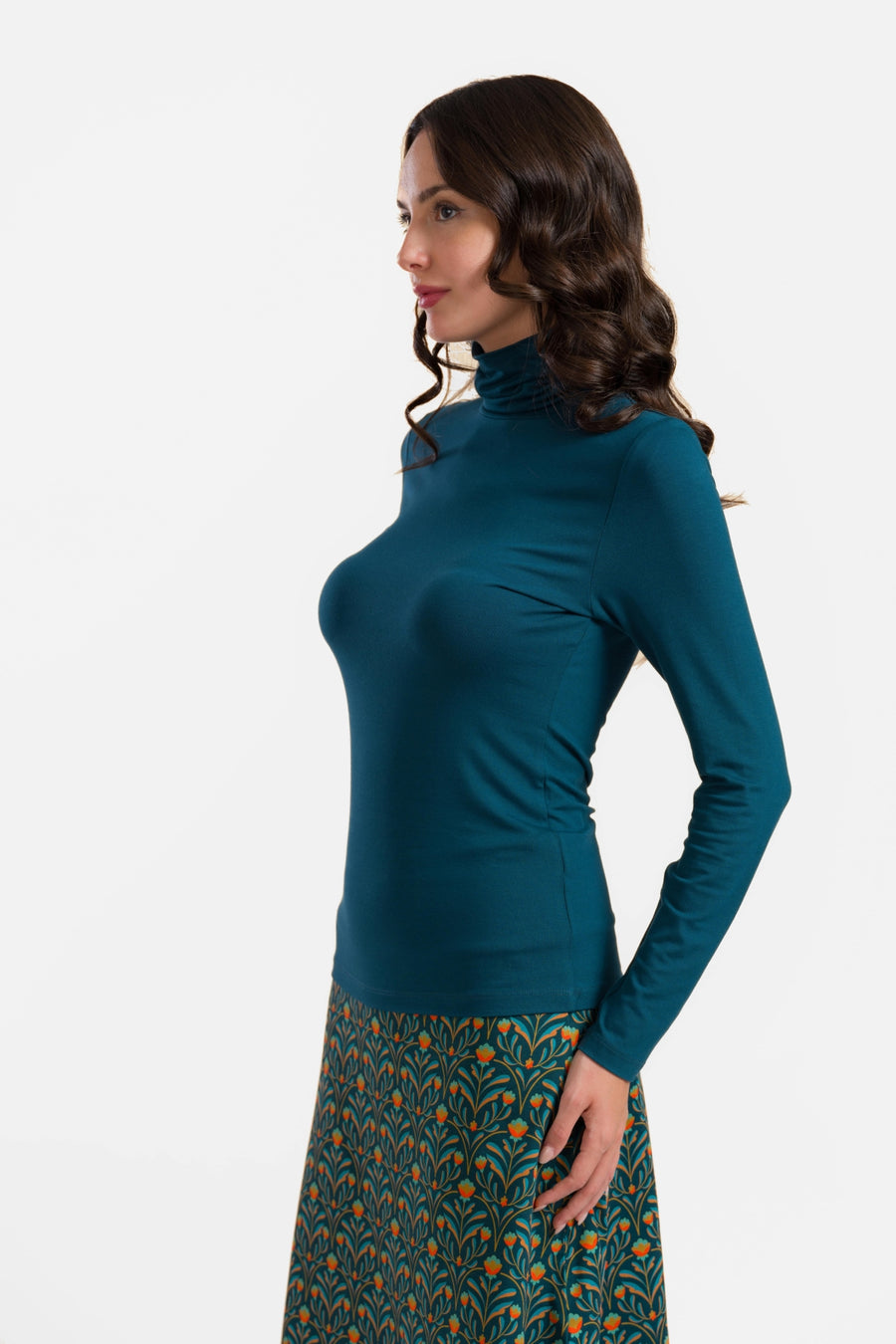 Ruby Top Ls | Ecovero Plain Petrol