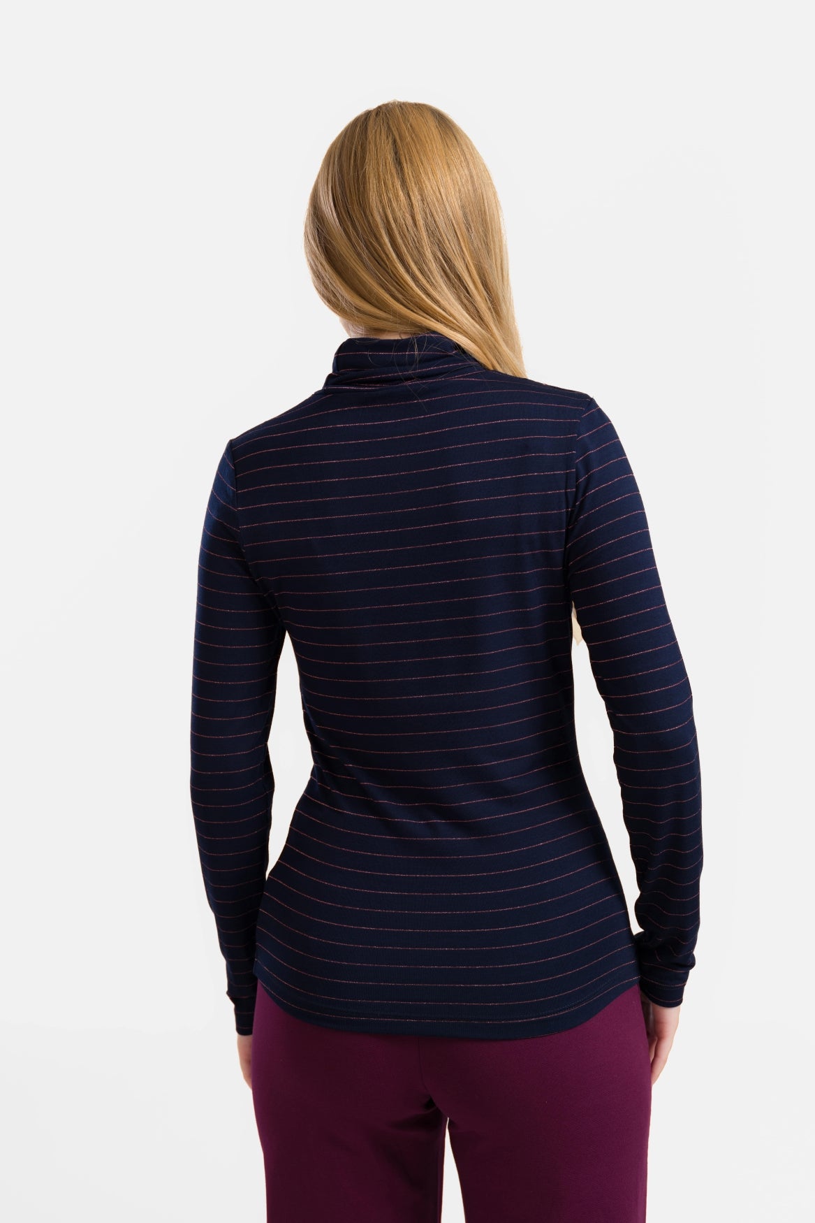 Ruby Top Ls | Stripes Blue-Lurex Rose Gold