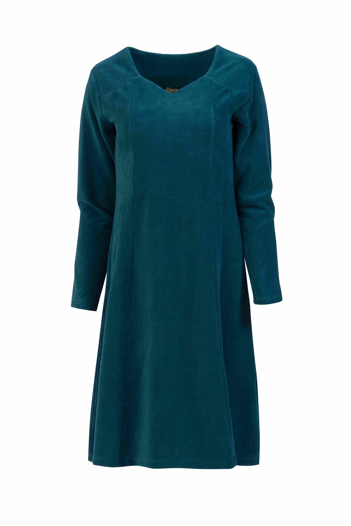 Sandra Dress | Rib Velour Petrol