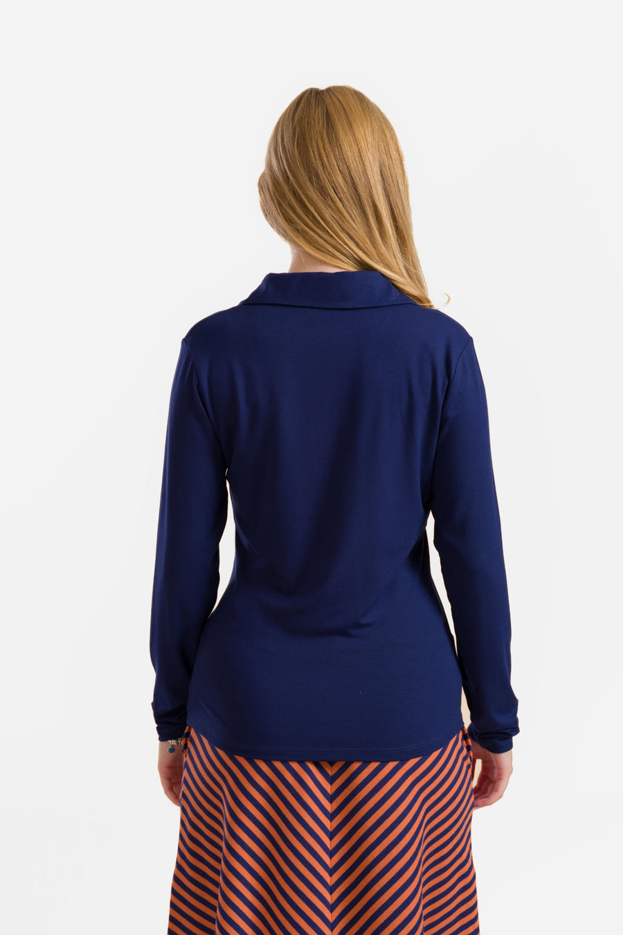 Suzy Top Long Sleeve | Ecovero Plain Blue